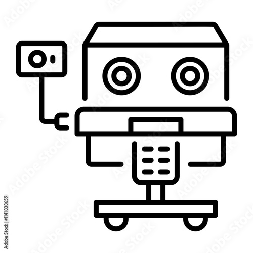 A linear icon of pediatric incubator 