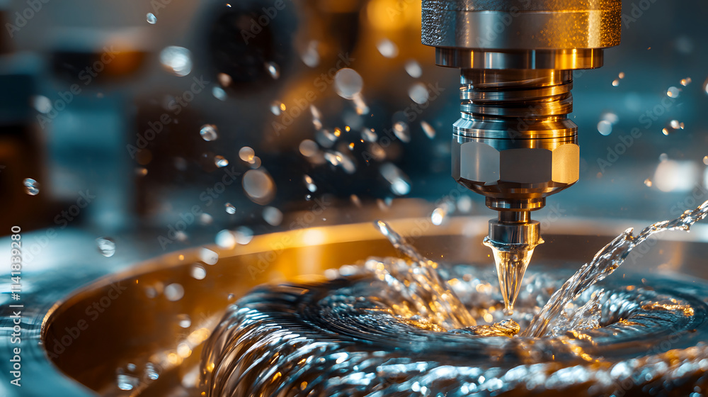 Machine tools in a metal factory with CNC drilling machines Machine tools in a metal factory with CNC drilling machines