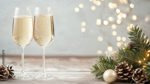 festive champagne toast