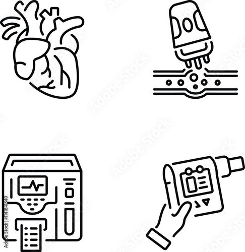 Pack of Healthcare and Treatment Linear Icons

