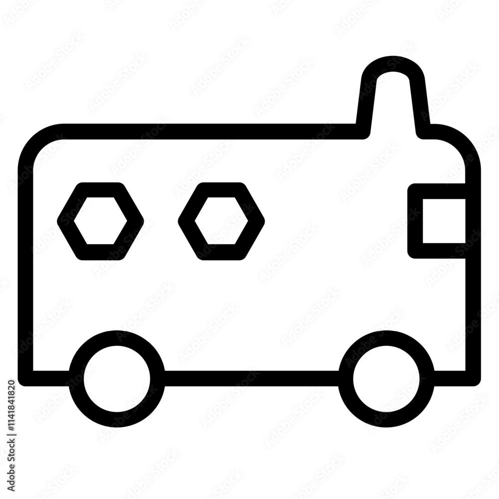 Obraz premium Transportation Bus Road Line Icon