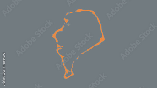 Modern Map of Tuvalu with Interactive Features, Flat design Tuvalu outline map.