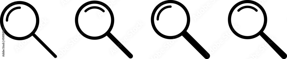 Search icon. Magnifying glass, loupe or magnifier sign vector Search icon. Magnifying glass, loupe or magnifier sign vector