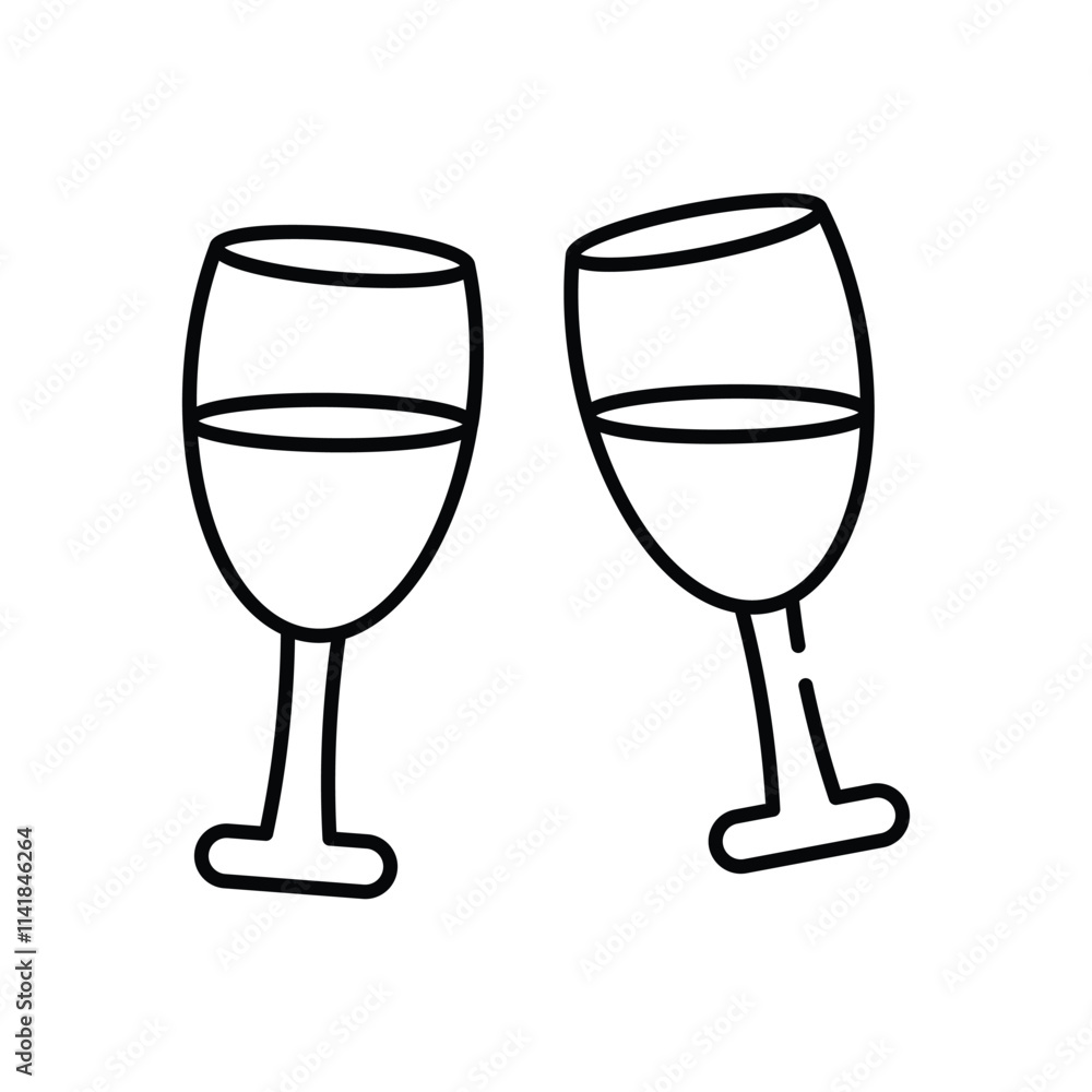 Champagne Glasses vector icon Champagne Glasses vector icon