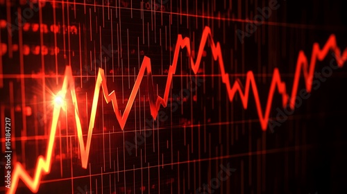 Stock market volatility and financial risk with declining stock trends on screen 