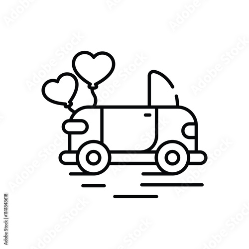 Wedding Car vector icon