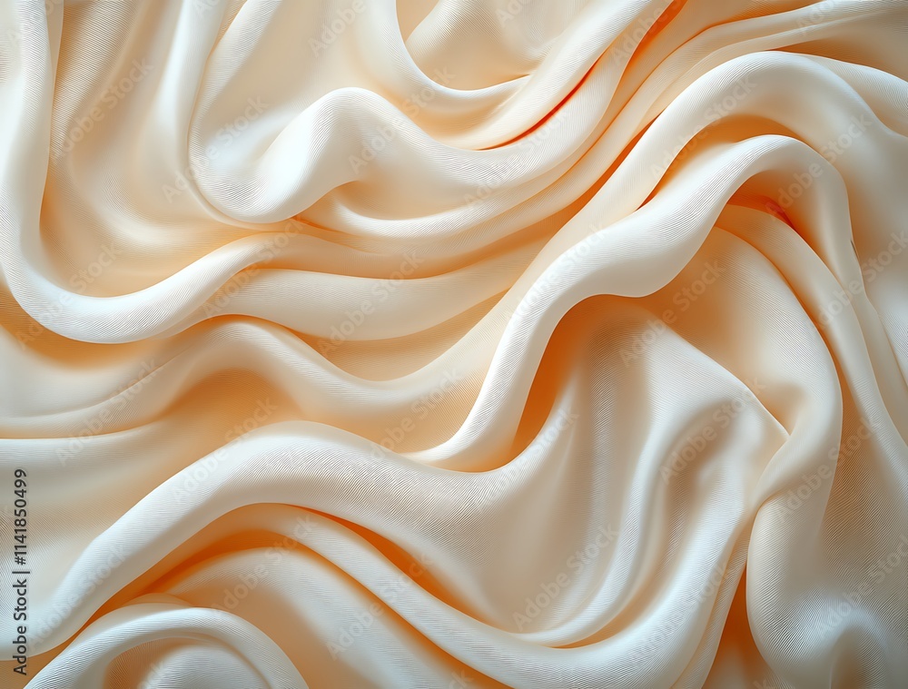 Obraz premium Elegant Draped Pale Peach Silk Fabric Texture