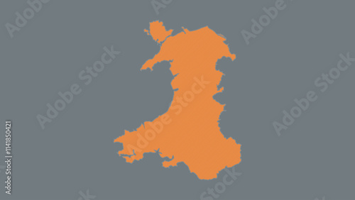 Modern Map of Wales with Interactive Features, Flat design Wales outline map.