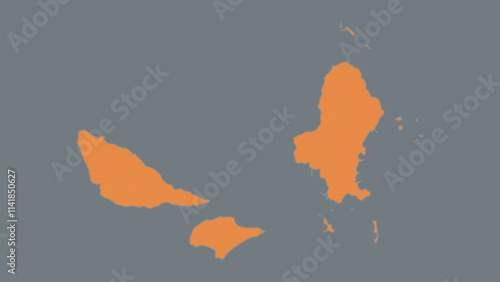 Modern Map of Wallis and Futuna Islands with Interactive Features, Flat design Wallis and Futuna Islands outline map.