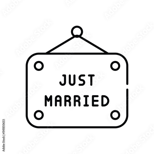 Just Married Sign vector icon