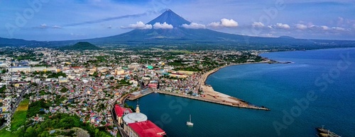 Bild auf Leinwand Embarcadero Legazpi City Port costal Panorama with a mayon volcano view in albay
