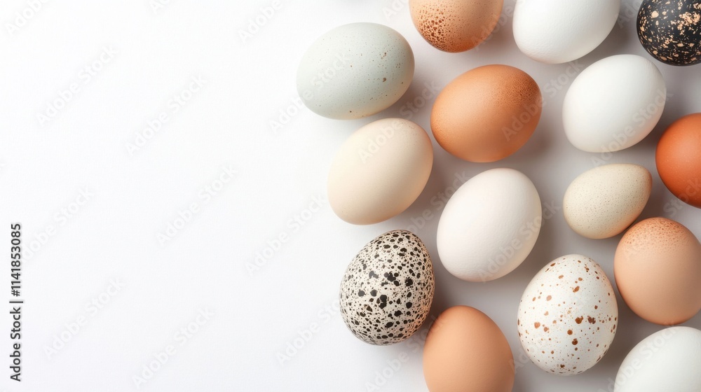 a group of eggs on a white surface a group of eggs on a white surface