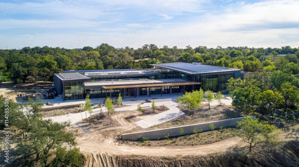 custom made wallpaper toronto digitalEco-friendly building construction site sustainable architecture natural environment aerial view innovative design concepts