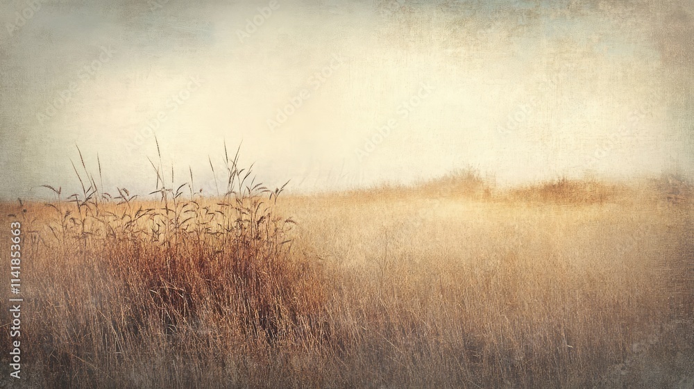 Dreamy landscape of a barley corn field with a faded look and soft textures evoking tranquility and nostalgia in nature's beauty Dreamy landscape of a barley corn field with a faded look and soft textures evoking tranquility and nostalgia in nature's beauty