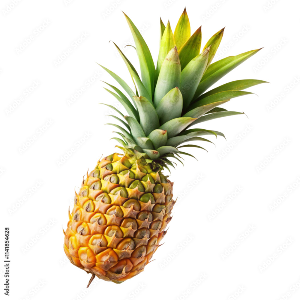 Fresh Pineapple flying in the air isolated on transparent background Fresh Pineapple flying in the air isolated on transparent background