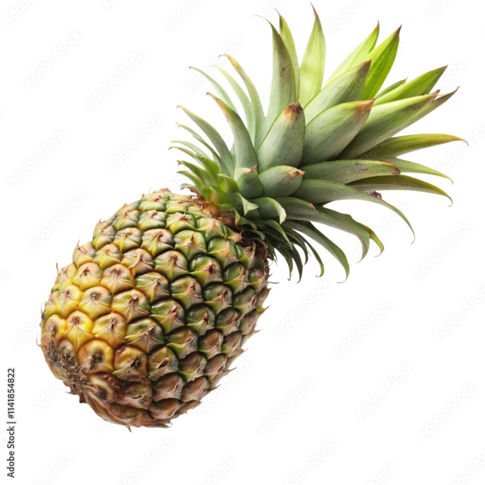 Fresh Pineapple flying in the air isolated on transparent background Fresh Pineapple flying in the air isolated on transparent background