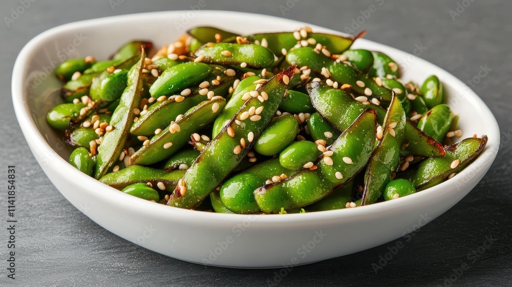 Plant-Powered Feast of Roasted Edamame in a Cozy Kitchen Setting Plant-Powered Feast of Roasted Edamame in a Cozy Kitchen Setting
