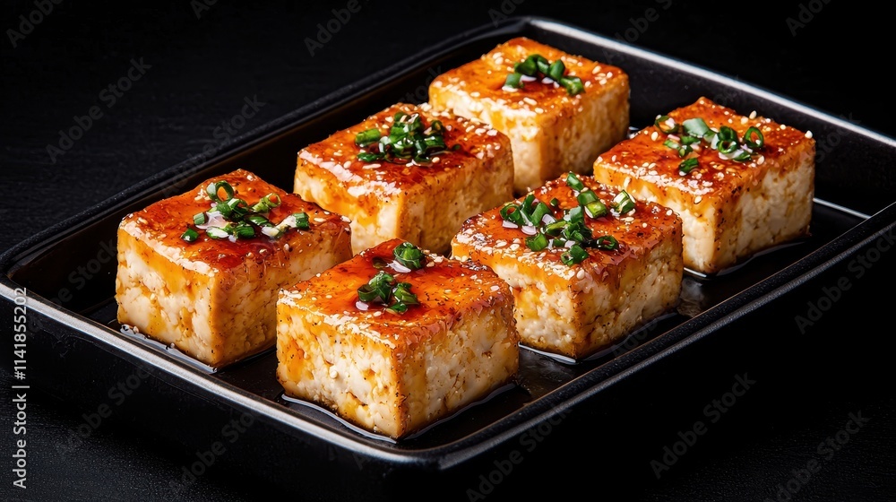 Plant-Powered Protein Feast Baked Tofu Cubes Culinary Delight Kitchen Close-Up Nutrition Plant-Powered Protein Feast Baked Tofu Cubes Culinary Delight Kitchen Close-Up Nutrition