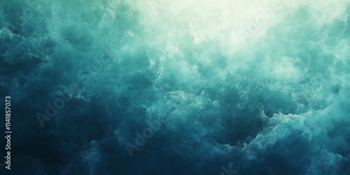 Grainy blue green gradient background, smooth noise texture cover header poster backdrop design, Generative AI