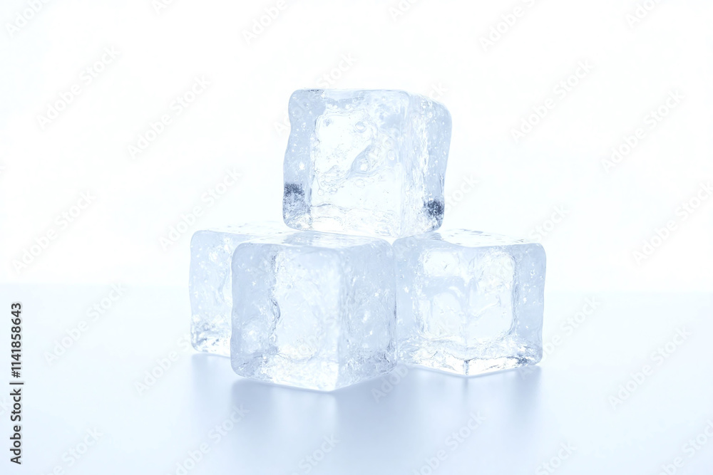 ice cubes arranged on white background ice cubes arranged on white background
