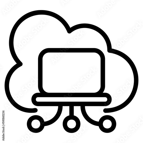 Cloud computing outline  style icon