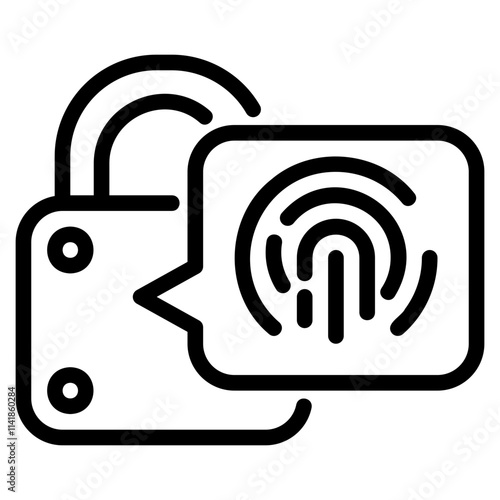 Fingerprint outline  style icon