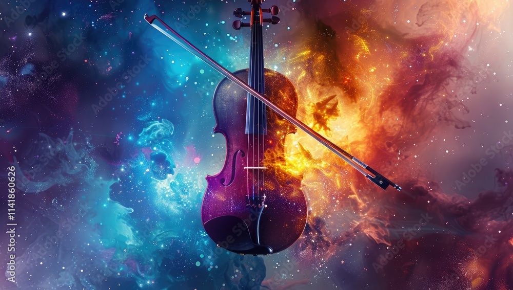 Fototapeta premium A Guitar with color background