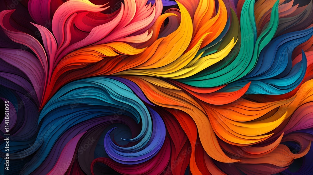 Vibrant colorful swirls abstract art digital design creative studio close-up energy and emotion Vibrant colorful swirls abstract art digital design creative studio close-up energy and emotion