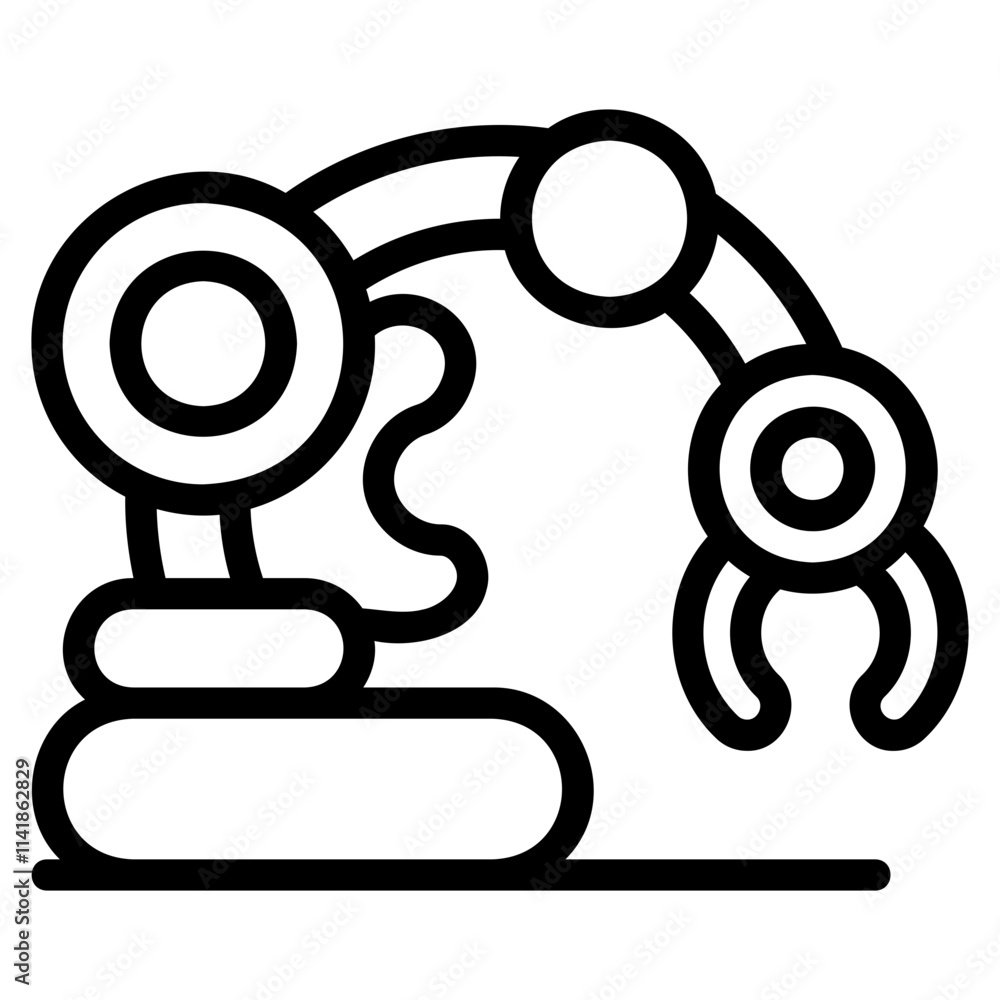 Fototapeta premium Robotic arm outline style icon