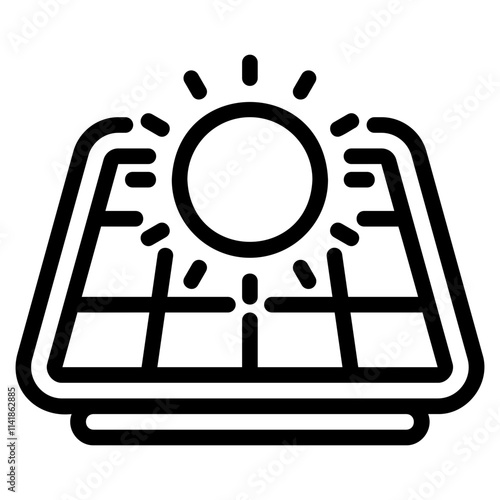 Solar panel outline  style icon