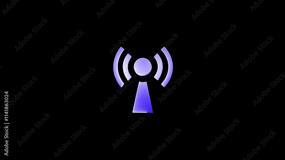 Seamless animation of WiFi wave signal on transparent alpha background Seamless animation of WiFi wave signal on transparent alpha background