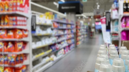 Wallpaper Mural shopping in supermarket.(washing powder,detergent,shampoo, soap) Torontodigital.ca