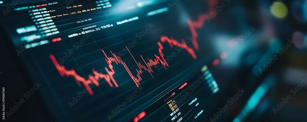 Investment and financial strategy with digital data on a glowing futuristic screen Investment and financial strategy with digital data on a glowing futuristic screen