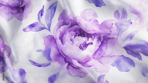 A beautiful watercolor set featuring purple peonies in full bloom, perfect for spring-themed botanical illustrations with a transparent background