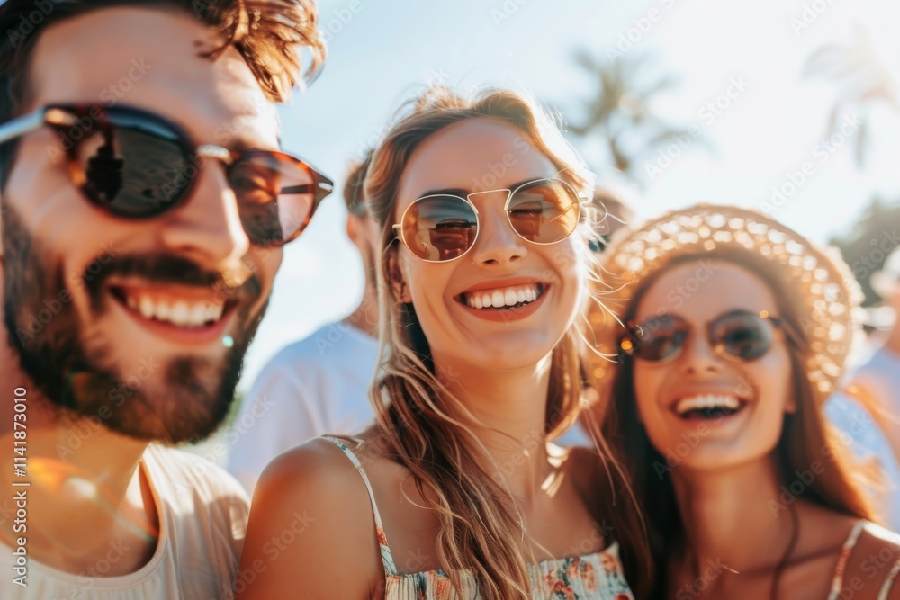 Group of young people having fun on the beach. Friends having fun on summer vacation. Group of young people having fun on the beach. Friends having fun on summer vacation.