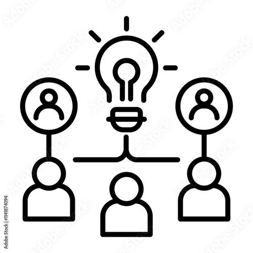 People sharing ideas icon in line style 