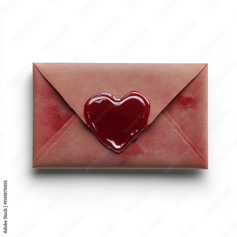 Envelope with heart seal for love letters Envelope with heart seal for love letters