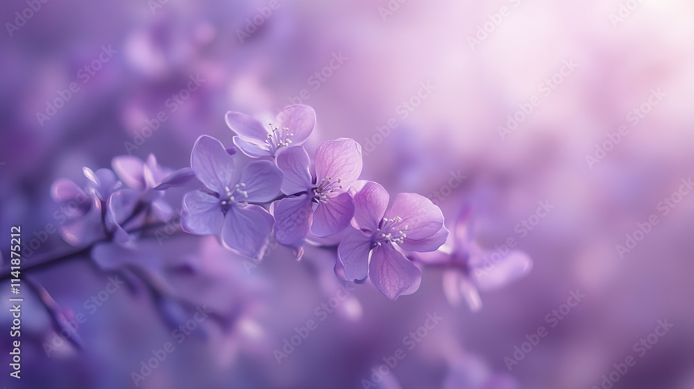 Soft lavender flowers in dreamy light, creating serene atmosphere Soft lavender flowers in dreamy light, creating serene atmosphere