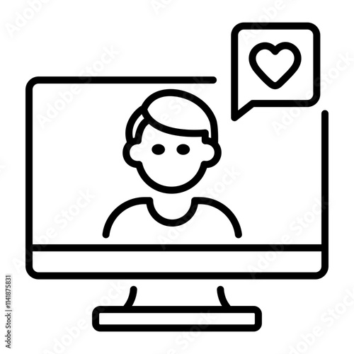 A linear icon of online dating website 