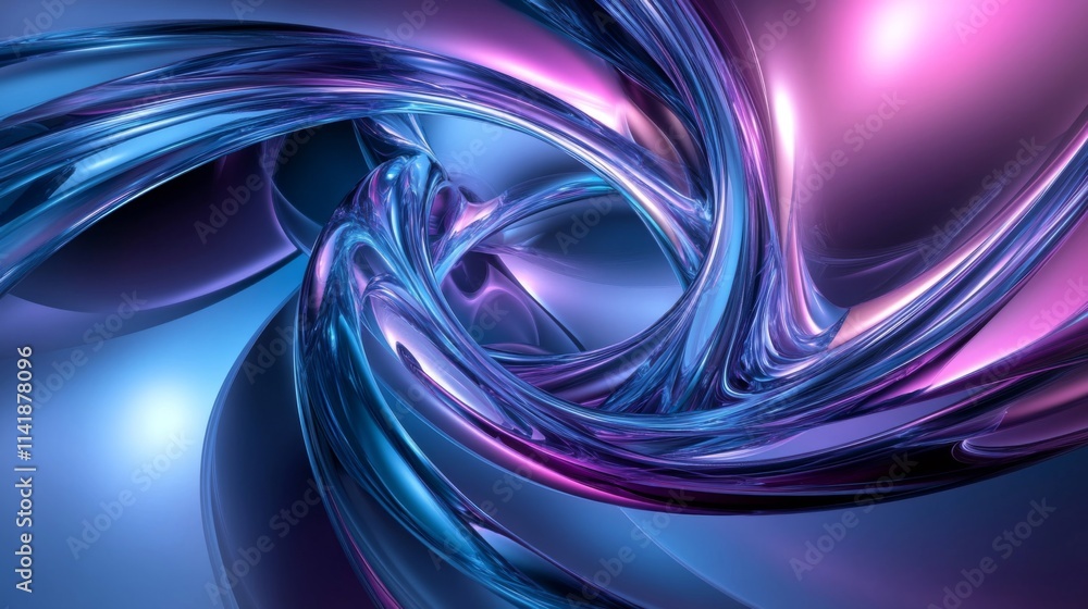 Abstract Swirling Blue and Purple Liquid Forms Abstract Swirling Blue and Purple Liquid Forms