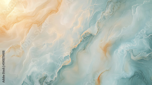 Wallpaper Mural Gentle pastel tones in blue sky streaked with marble patterns Torontodigital.ca