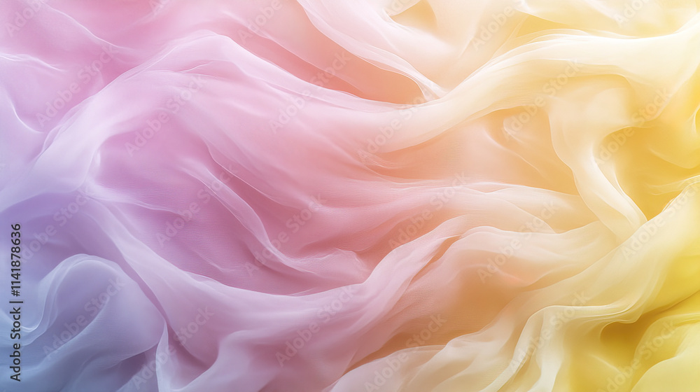 Obraz premium Gentle mesh gradient of pastel tones in blush pink and soft yellow hues