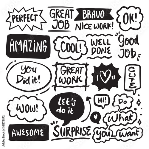Inspirational quote doodle vector