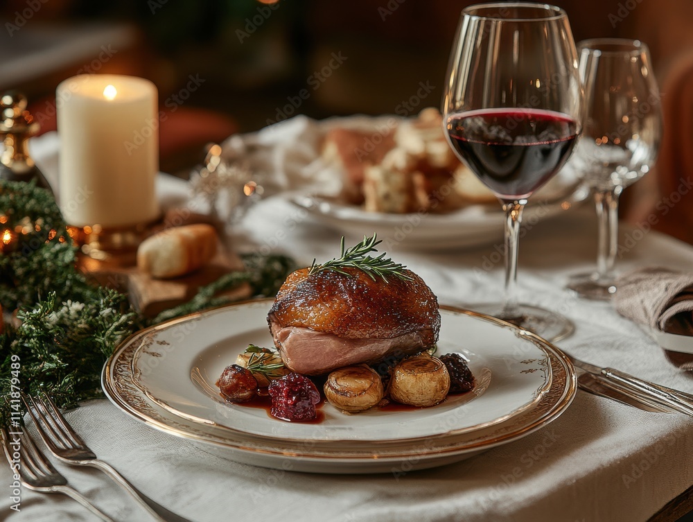 Elegant Dinner Feast with Fine Porcelain Tableware Luxurious Setting Culinary Delight Evening Atmosphere Gourmet Experience Elegant Dinner Feast with Fine Porcelain Tableware Luxurious Setting Culinary Delight Evening Atmosphere Gourmet Experience