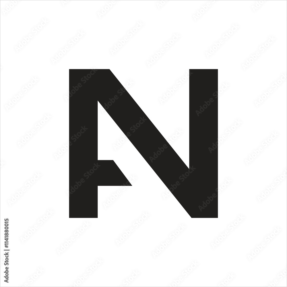 Letter An square shape unique modern creative abstract letter Letter An square shape unique modern creative abstract letter