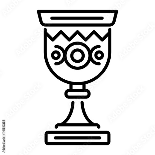 A line style icon of an ancient goblet 