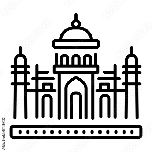 Historic landmark icon in linear style