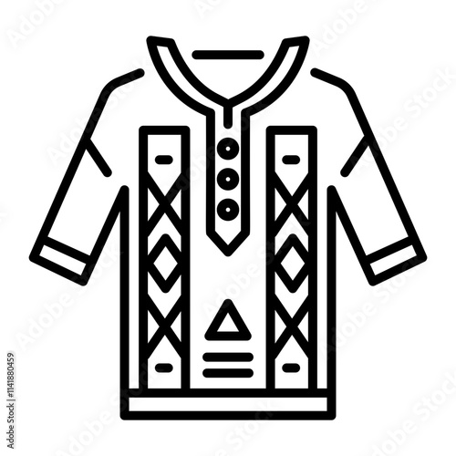 Ancient tunic icon in linear style 