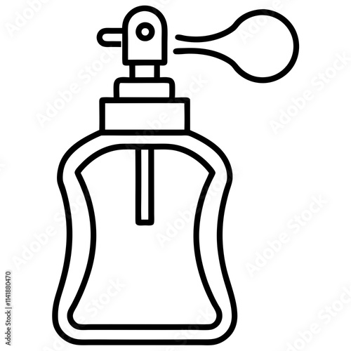 Perfume spray bottle line icon vector