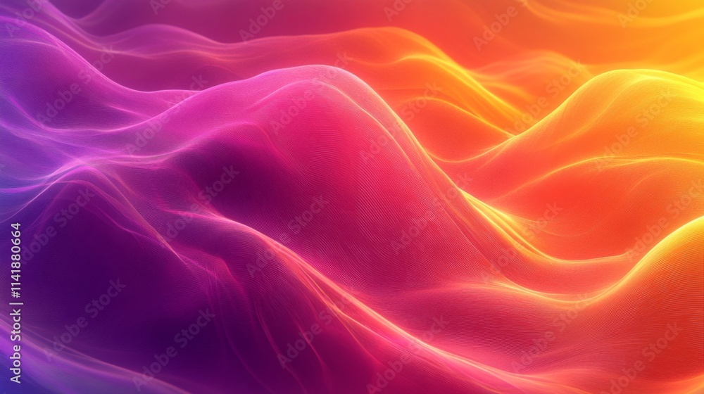 Fototapeta premium Abstract Colorful Waves Digital Art Landscape